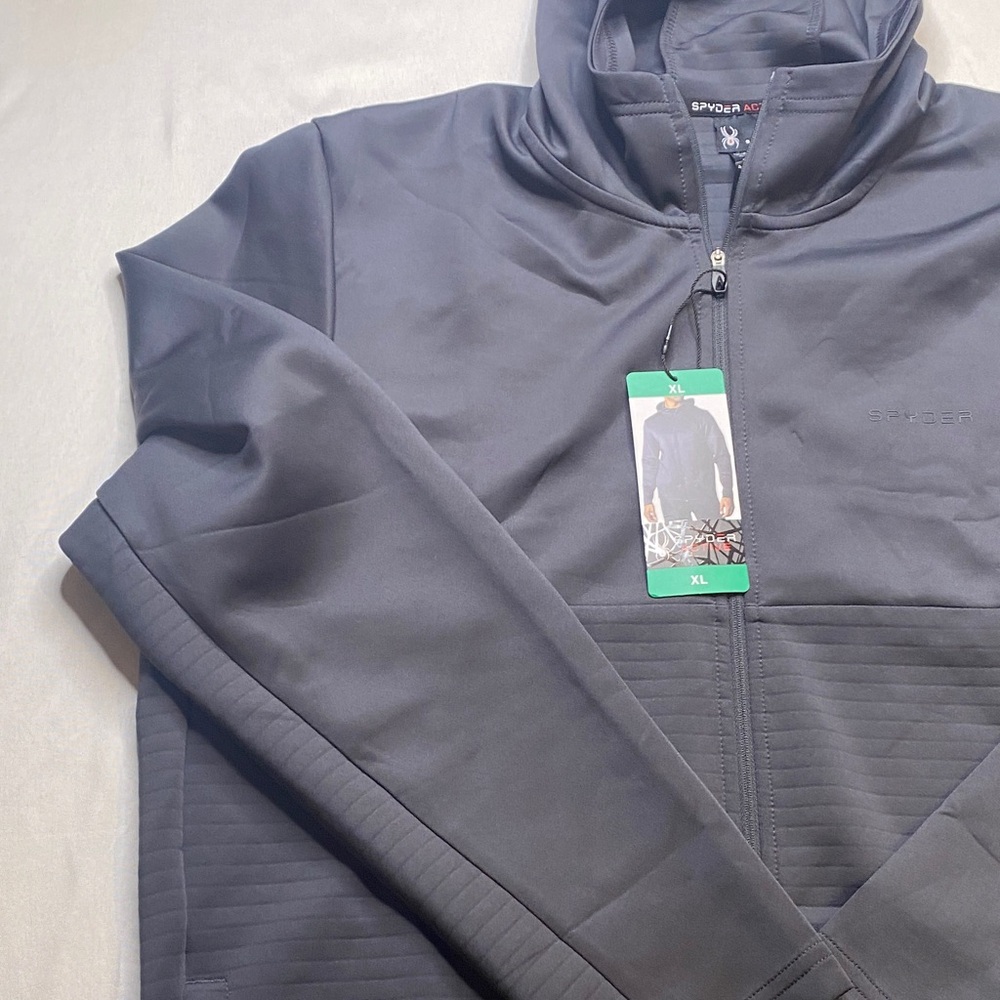 Spyder Active Gray Full-Zip Hoodie Size‎ XL - Picture 4 of 16